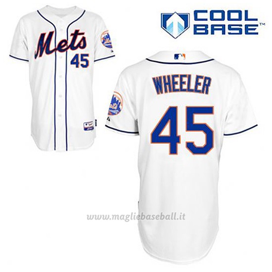 Maglia Baseball Uomo New York Mets Zack Wheeler 45 Bianco Alterner Cool Base